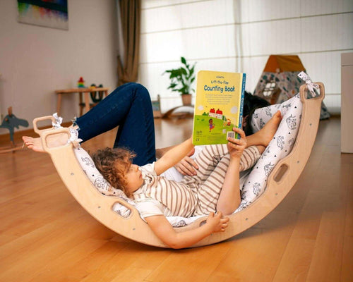 Climbing Arch Rocker with Origami Pillow | Montessori Play Set-1
