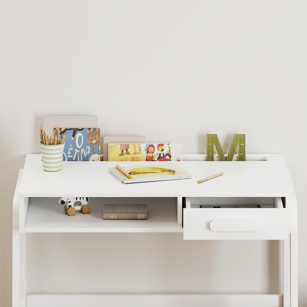 Kids Desk and Chair Set With Storage Drawers for Study